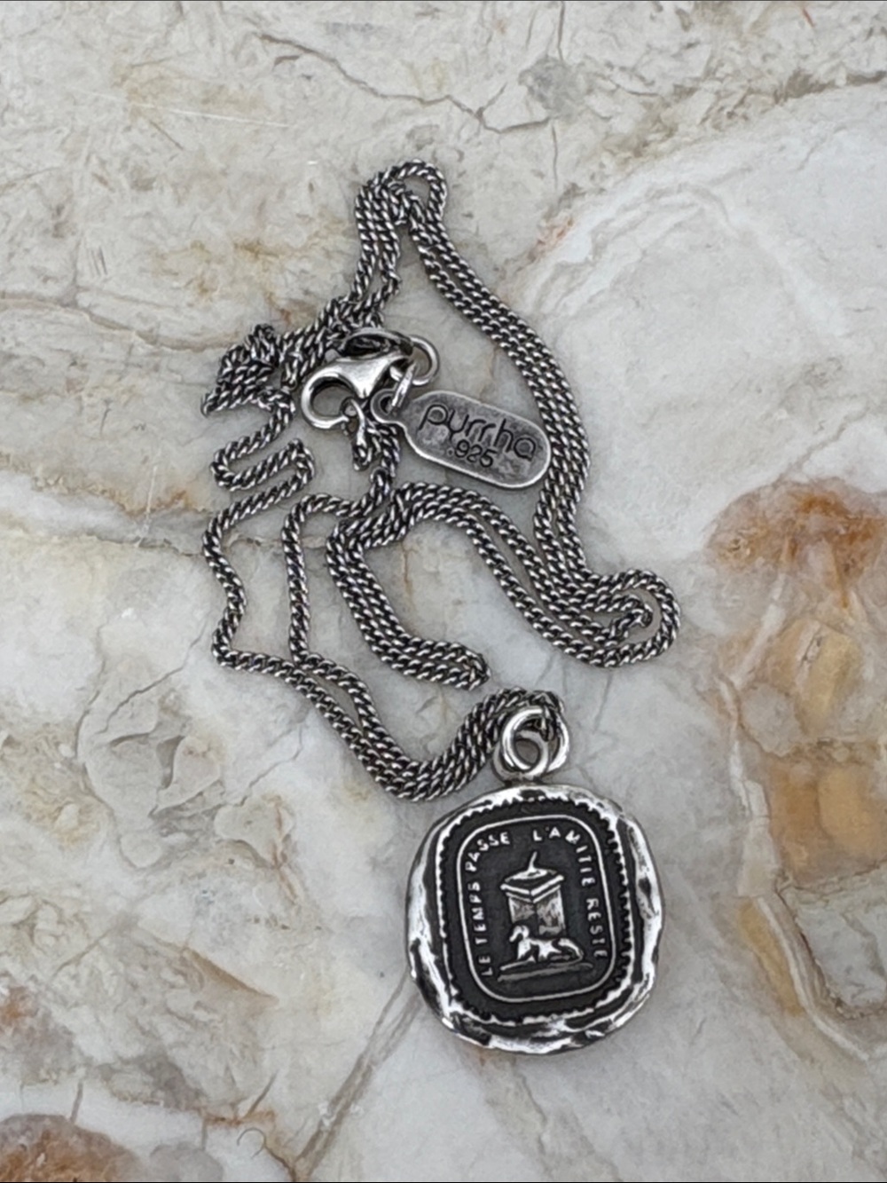 Pyrrha Everlasting Friendship Talisman Pendant & 18” Pyrrha Chain Rare Retired